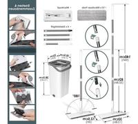 Mopa de microfibra para suelos duros con función de cambio de cabezal – 10 cabezales de limpieza – Set para la limpieza de suelos duros
