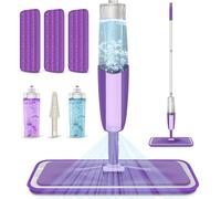 Mopa Fregona con Pulverizador, Mopas de Limpieza Suelos con 3 Almohadillas | 2 Botellas Recargables, Spray Mop Fregona Microfibra para el Hogar, Industrial, Azulejos, Madera Dura, Madera, Laminados