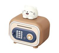 mophrati Bonita alcancía con fácil acceso a llave y gran capacidad. Caja electrónica para ahorrar dinero para regalar. Puede almacenar una gran cantidad de, gato marrón, 19.7 x 14 x 23 cm