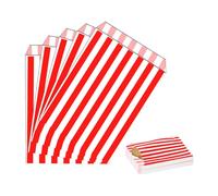 MORAINJAY 100 Piezas Bolsa Bocadillo Rojo Raya,13x18cm Bolsa Papel Chuches,Bolsas Palomitas para Niños,Bolsas de Regalos Pequeñas para Fiestas Cumpleaños Candy Bar Bodas
