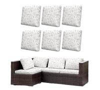Morbuy Juego de 6/8 Fundas de Cojines Exterior, Impermeables Fundas de Cojines de Jardín, Reemplazo para Muebles de Jardín Sofá Esquinero de Rattan (Estampados de Mariposa,6)