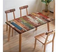 Morbuy Manteles Elasticos Mesa Rectangular, Impresión Tabla de Madera Mantel para Mesa de Jardin Exterior, Mantel Elástico Mesa Cuadrada Impermeable Antimanchas (170x95cm,Viejo Estilo)