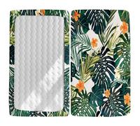 Morbuy Plantas Tropicales Impresión Sabanas Cuna Bebe, Suave Sabanas Minicuna, Ábana Capazo Sabanas Carrito BeBe Ajustable Transpirable Sabanas Funda de Cuna Universal (flores,90x55cm)