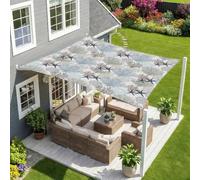 Morbuy Toldos Exterior Terraza, Toldo Vela Rectangular con Cuerda, Estampado de Coral Lona Sombra Impermeable Toldo Camping Malla de Sombreo para Jardín, Patio (Pintado 7,200x200cm)
