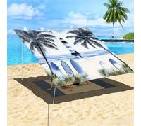 Morbuy Toldos Exterior Terraza, Toldo Vela Rectangular con Cuerda, Estampado Hawaiano Lona Sombra Impermeable Toldo Camping Malla de Sombreo para Jardín, Patio (Tabla de Surf 10,200x240cm)