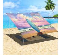 Morbuy Toldos Exterior Terraza, Toldo Vela Rectangular con Cuerda, Estampado Hawaiano Lona Sombra Impermeable Toldo Camping Malla de Sombreo para Jardín, Patio (Tabla de Surf 9,200x200cm)