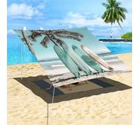 Morbuy Toldos Exterior Terraza, Toldo Vela Rectangular con Cuerda, Estampado Hawaiano Lona Sombra Impermeable Toldo Camping Malla de Sombreo para Jardín, Patio (Tabla de Surf 1,150x150cm)