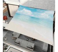 Morbuy Toldos Exterior Terraza, Toldo Vela Rectangular con Cuerda, Patrón de Agua de Mar Lona Sombra Impermeable Toldo Camping Malla de Sombreo para Jardín, Patio (Océano 7,200x240cm)