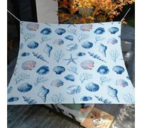 Morbuy Toldos Exterior Terraza, Toldo Vela Rectangular con Cuerda, Patrón de Conchas Marinas Lona Sombra Impermeable Toldo Camping Malla de Sombreo para Jardín, Patio (Pintado 3,200x200cm)