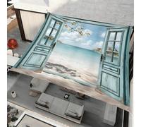 Morbuy Toldos Exterior Terraza, Toldo Vela Rectangular con Cuerda, Patrón Paisajístico Lona Sombra Impermeable Toldo Camping Malla de Sombreo para Jardín, Patio (Color 7,180x180cm)