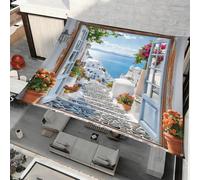 Morbuy Toldos Exterior Terraza, Toldo Vela Rectangular con Cuerda, Patrón Paisajístico Lona Sombra Impermeable Toldo Camping Malla de Sombreo para Jardín, Patio (Color 9,200x240cm)