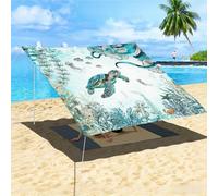 Morbuy Toldos Exterior Terraza, Toldo Vela Rectangular con Cuerda, Tortuga Marina en 3D Lona Sombra Impermeable Toldo Camping Malla de Sombreo para Jardín, Patio (Pintado 4,180x180cm)
