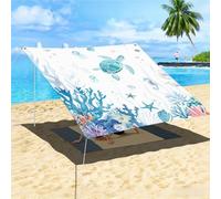 Morbuy Toldos Exterior Terraza, Toldo Vela Rectangular con Cuerda, Tortuga Marina en 3D Lona Sombra Impermeable Toldo Camping Malla de Sombreo para Jardín, Patio (Pintado 5,150x150cm)