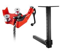 Mordaza para tubos VEVOR, con capacidad para tubos de 3,175 a 125 mm, cadena de 660 mm y base de hierro fundido. Soporte para mordazas diseñado para enganches de remolque, con altura ajustable, compat