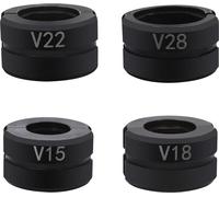 Mordazas para prensa de tubos - Juego de mordazas para abrazadera de tubos - 15/18/22/28 mm - Para tubos de cobre - Fabricadas en acero Cr45 - Color