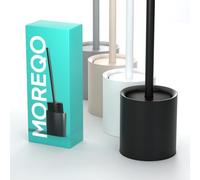 MOREQO - Escobilla de Baño de Diseño Negra - Escobilla de WC Moderna con Soporte - Escobilla de Suelo Sin Taladrar - Set de Baño Mate