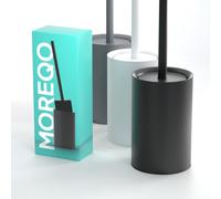 MOREQO - Escobilla de Baño Negra - Escobilla con Soporte - Escobilla Moderna Sin Taladrar - Set de Baño Mate