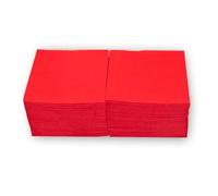 Morigami Servilletas de Papel para Cocktail, Rojo, Pequeñas 20x20 cm (Desplegadas), Acabado Punta Punta, 2 capas, Paquete de 100 Unidades