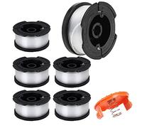 Moritale Bobina de Hilo Cortabordes para Black & Decker AF-100 línea de Carretes Bobina Nylon Repuestos Desbrozadora (Hilo Largo 9,1m Diámetro ⌀1,65mm) (Black & Decker AF-100, 6 piezas)
