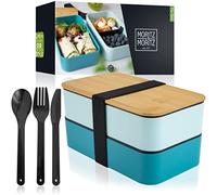 Moritz & Moritz Fiambrera Bento Box – Compartimentos para trabajo y colegio – Adultos y niños – Azul