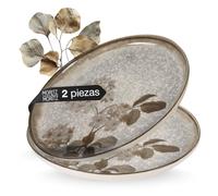 Moritz & Moritz Blossom - Plato grande para servir (2 platos de porcelana de 30 cm y diseño floral), perfecto como plato para servir para servir alimentos, apto para microondas y lavavajillas