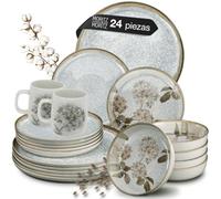 Moritz & Moritz Blossom - Vajilla de porcelana para 6 personas, 24 piezas, diseño divertido, servicio de café fácil de limpiar con platos, cuencos y tazas