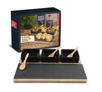 Moritz & Moritz juego de cuencos negro in uchara, tabla de servir y plato de pizarra - juego de cuencos como cuencos para tapas, cuencos para mojar, cuencos para aperitivos y cuencos para tapas