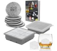 Moritz & Moritz: Molde para cubitos de hielo, forma cuadrada, color gris, cantidad: 2 unidades