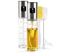 Moritz & Moritz Pulverizador de Aceite 90 ml - Pack de 2 con Pincel | Dos botellas compactas de 4,1 x 4,1 x 18,1 cm con pincel de cocina incluido, para lavar a mano