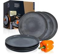 Moritz & Moritz Set de 6 Platos de Postre Antracita - Vajilla Platos 6 Personas - Porcelana apta para lavavajillas y microondas