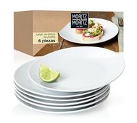 Moritz & Moritz set di Piatti da Dessert per 6 Persone moderno - Ø 20,5 cm - Set di Stoviglie in Porcellana di alta Qualità bianco - Set di 6 Piatti Piani Ceramica come Piatti da Dessert
