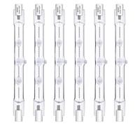 Morotty Bombilla Halógena Linear R7S 118MM 230W 230V, Regulable, Bombilla Halógena Lineal R7S Blanco Cálido 2800K, Bombilla J118 Para Iluminación de Seguridad, Lámpara de Pie, Paquete de 6