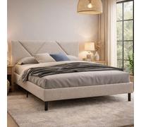 Morpheus - Cama Doble, Beige, Tamaño Colchón 160x190 cm