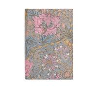 Morris Pink Honeysuckle (William Morris) Mini 12-month Day-at-a-time Hardback Dayplanner 2025 (Elastic Band Closure): jeden dzień na stronie, zamykany na gumkę, papier 80 gsm