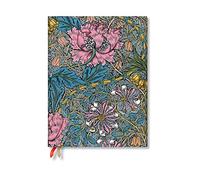 Morris Pink Honeysuckle (William Morris) Ultra Vertical 12-month Dayplanner 2024 (Elastic Band Closure)