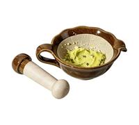 Mortero y majadero Bol Triturador Ergonómico Apto para Lavavajillas y | Juego Pequeño de Mortero Cerámico con Pistilo para Cocina Hogar Cocinar Ajo Pastilla Aire Libre