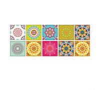 Mosaico marroquí para azulejos adhesivos, 30 unidades, impermeables, PVC, para cocina, baño, ducha, resistente al calor, pelar y negro, 15 x 15 cm (HZ-005)