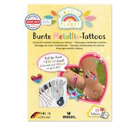 moses. Lovely Planet - 39 tatuajes metálicos coloridos para niños, diseño de arcoíris, 2 hojas, con certificado dermatest, fabricado en Alemania