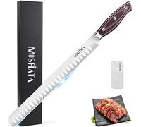 MOSFiATA Cuchillo Jamonero Profesional, Hoja Flexible y alveolada de Acero Inoxidable Forjado 300 mm, Mango Madera