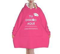 MOSGDBV Manta con Capucha Personalizada para Hombres y Mujeres - Texto/Imagen/Foto, Batamanta, Sudadera Manta, Regalo Cumpleaños y Aniversario