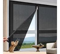 Mosquitera Con Cremallera Para Ventanas Fibra De Vidrio Duradera, Autoadhesiva, Tamaño Ajustable DIY, Instalación Sin Taladrar Marco, Mosquitera Resistente A Gatos Mascotas(Black,70x110cm)