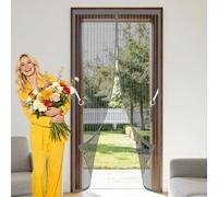 Mosquitera Cortina Puerta Magnetica 125 x 200 cm Varios Tallas Puerta de Malla Magnética Mantiene El Aire Fresco para Exterior de Balcón Patio, Gris