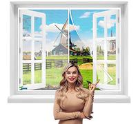 Mosquitera Imanes Magnetica, 140 x 110 cm Cortina Puerta Exterior Magnética Automático con Durable para Puertas Correderas Dejar Pasar El Aire Fresco【Blanco】