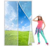 Mosquitera Imanes Magnetica 250x155 cm, Mosquiteras a Medida Magnética Automático con Durable para Balcones Contra Mosquitos e Insectos Blanco Versión-Mejorada