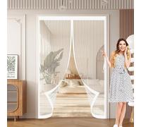 Mosquitera Magnética 100 x 160 cm Cierre Automático, Automáticamente y Mantiene El Aire Fresco, La Cortina Magnética Es Ideal Mosquitera Cortina Puerta para Puertas Del Balcón, Blanco
