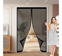 Mosquitera Magnética 120 x 185 cm Cierre Automático, Automáticamente y Mantiene El Aire Fresco, La Cortina Magnética Es Ideal Mosquitera Cortina Puerta para Puertas Del Balcón, Negro
