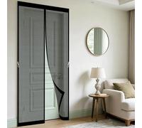 Mosquitera Magnetica 90 x 190 cm con Imanes Potentes Fácil Instalación Cierre Automático Mosquiteras Magneticas para Puertas para Cocina Dormitorio Correderas Garaje, Negro