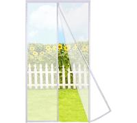 Mosquitera magnética, cortina anti-mosquitos de 90 x 250 cm, malla fina y reforzada de color blanco, mejorada. Puerta mosquitera para puertas de balcón, con más