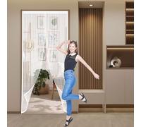 Mosquitera Magnética para Puerta 105 x 155 cm Antimosquito con Imanes Cierre Automático Puerta de Malla Magnética Fácil Instalación sin Taladrar para Puertas de Salón Balcón Corredor, Blanco