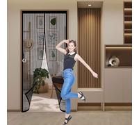 Mosquitera Magnética para Puerta 120 x 150 cm Antimosquito con Imanes Cierre Automático Puerta de Malla Magnética Fácil Instalación sin Taladrar para Puertas de Salón Balcón Corredor, Negro